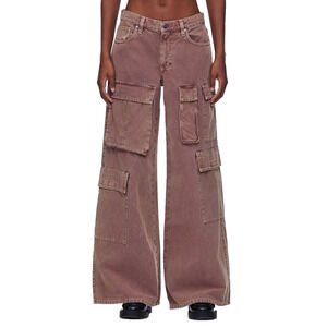 VIAVIA The Cargo Low + Baggy Jean In Coffee Bean Size 29